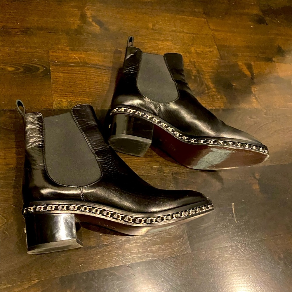 CHANEL Chained Ankle Chelsea Boots